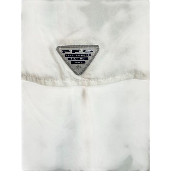 Columbia PFG Boys Long Sleeve Vented Button-Up Shirt Size M (10/12) Cream - Picture 7 of 7